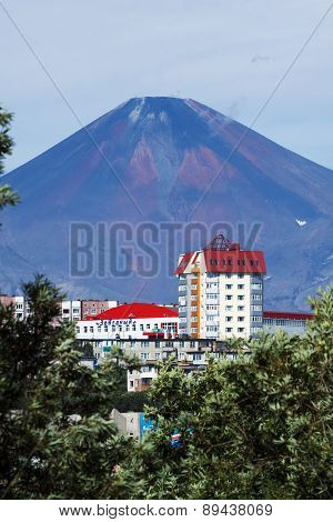 Summer View Of Petropavlovsk-Kamchatsky City And Avacha Volcano. Far East, Russia