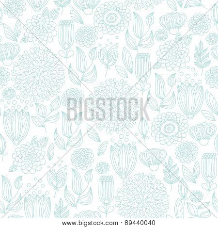 Pale Turquoise Seamless Floral Pattern