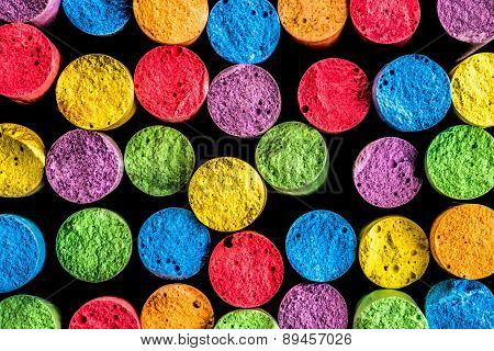 Abstract Up Close View Of Chalk Ends
