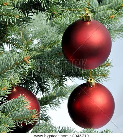 Tre palle di Natale rosso