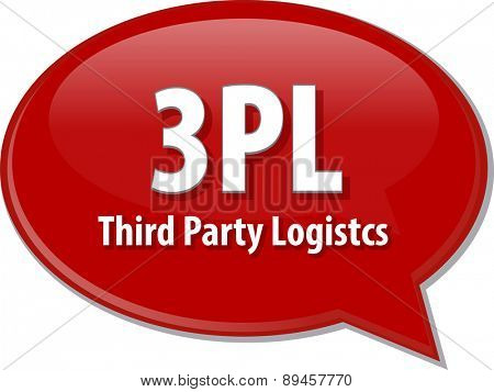 word speech bubble illustration of business acronym term 3PL 3rd Party Logistics