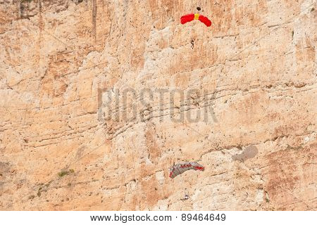 Base Jump In Shipwreck Beach Of Zakynthos Island