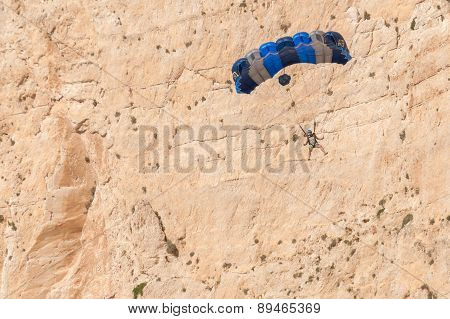 Base Jump In Shipwreck Beach Of Zakynthos Island