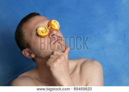 Man With Orange Peel Spectacles