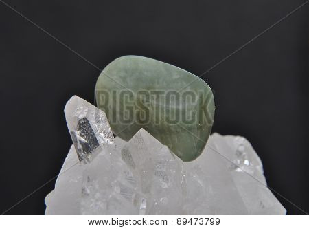 Moss Agate On Rock Crystal