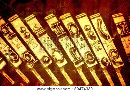 keys of an old typewriter. symbolic photo for communication in former times