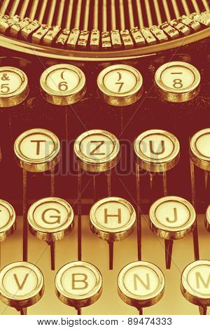keys of an old typewriter. symbolic photo for communication in former times
