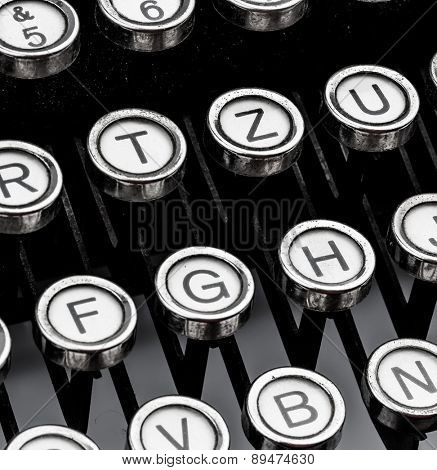 an old typewriter keyboard. symbolic photo for communication in former times