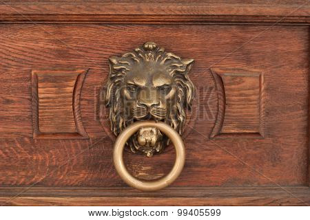 Bas-relief Of A Lion's Head With A Ring In Its Mouth