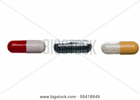 Pills capsule isolated on white background