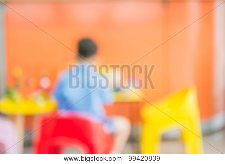 Image Of Blur Child Play Toy Set On Table