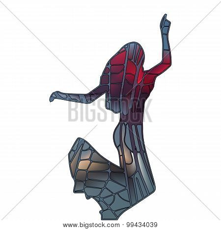 silhouette girl model sheath dress at party