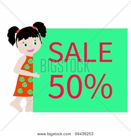 Girl and banner