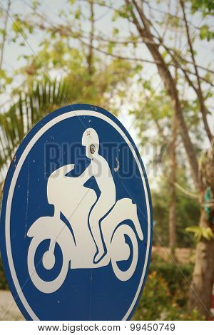 Sign Displaying The International Symbol For A Motorcycle