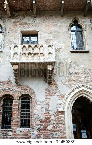 The Famous Balcony of Juliet Capulet Home in Verona, Veneto, Italy