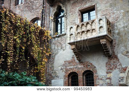 The Famous Balcony of Juliet Capulet Home in Verona, Veneto, Italy