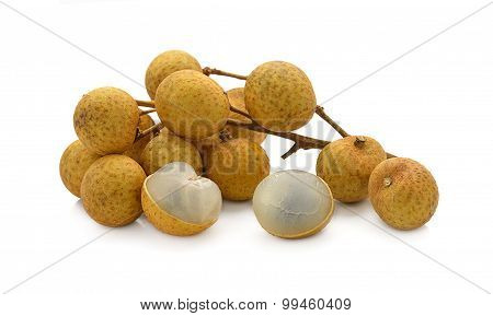 longan. fresh longan on white background