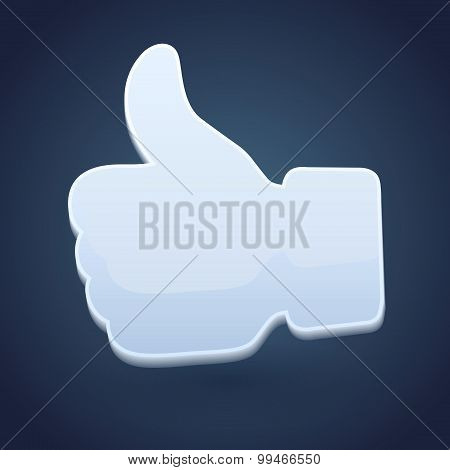 Like Icon On Dark Background, Vector Illustration