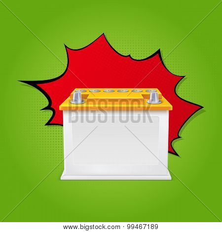Car battery on background