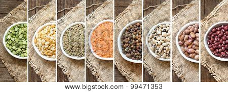 Collage Of Legumes In Bowls