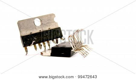 Technology  Concept . Damagaed Processor Unit