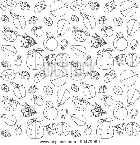 Seamless Pattern Of Fruit