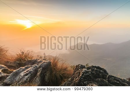 Morning mist and moutain