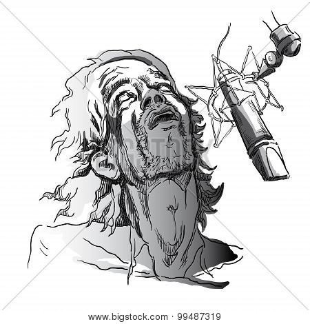 Singer and microphone.