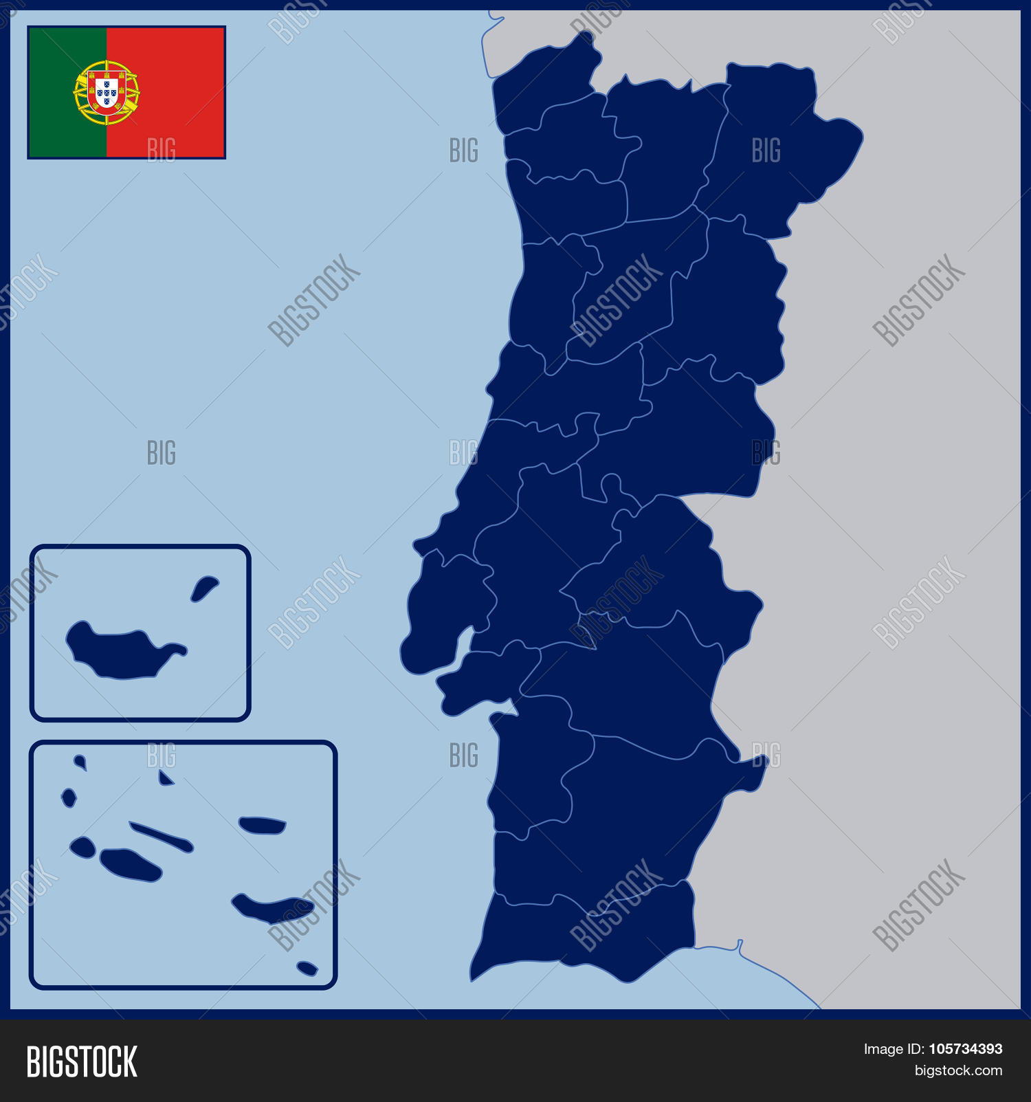 Blank Map Portugal Vector Photo Free Trial Bigstock 105734393 