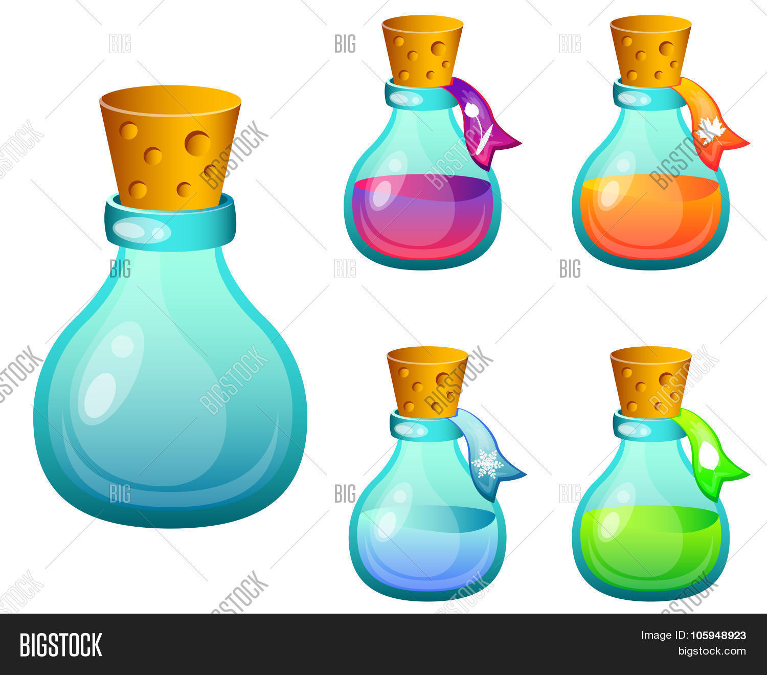 Set Bottles Magic Vector & Photo (Free Trial) Bigstock