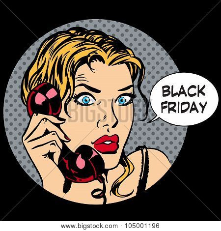 Black Friday woman phone communication