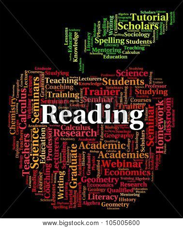 Reading Word Shows Glance Through And Peruses