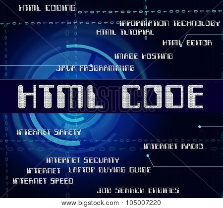 Html Code Shows Hypertext Markup Language And Cipher