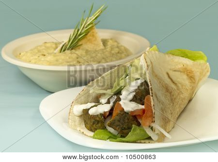 Falafel Wrap & Hummus