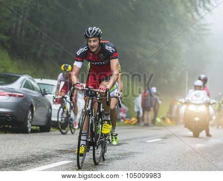 The Cyclist Marcus Burghardt Climbing Col Du Platzerwasel - Tour De France 2014