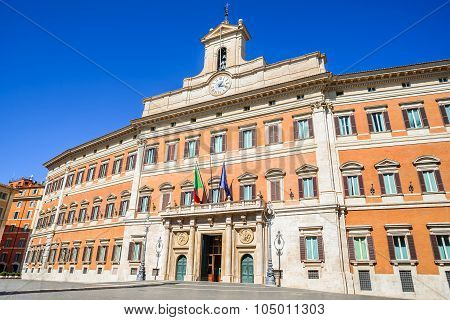 Palazzo Montecitorio is a building in Rome where the seat of the Chamber of Deputies of the Italian Republic.