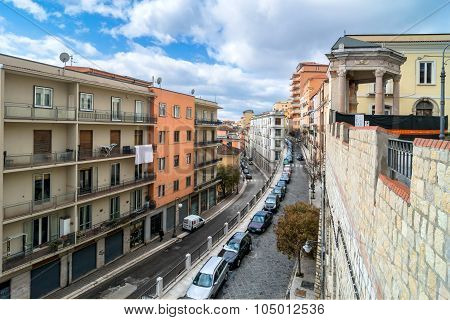 Downtown Street View In Potenza, Italy