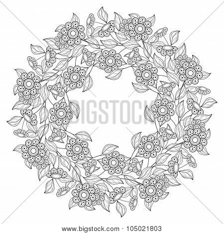 Vector Monochrome Floral Background