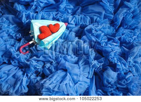 Valentine red Hearts On Abstract Background