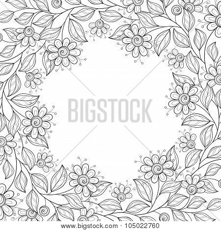 Vector Monochrome Floral Background