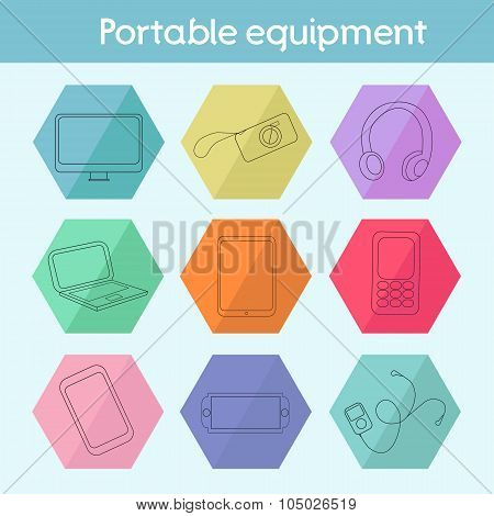 Gadget modern flat icon vector illustration