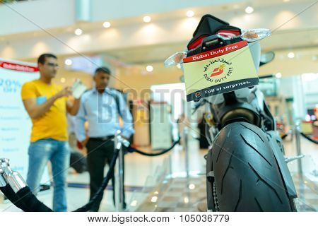DUBAI, UAE - APRIL 18, 2014: Dubai Duty Free Car Lottery prise. Dubai Duty Free is the company responsible for the duty-free operations at Dubai International Airport