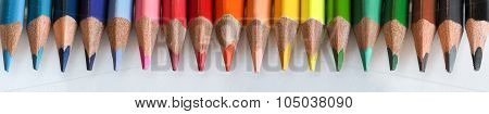 Colored pencils. Macro