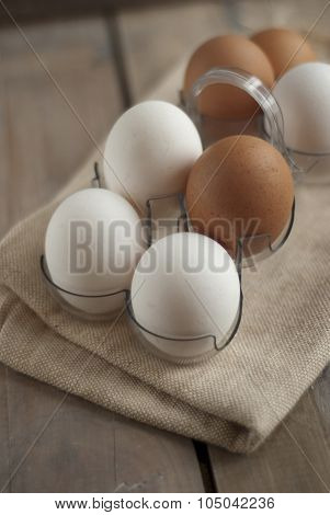 Eggs on textured mat