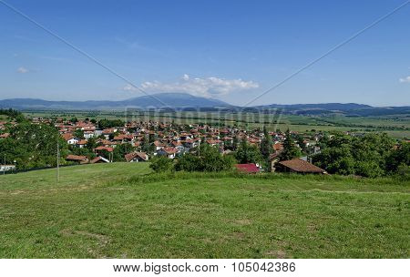 Panoramic view of village Belchin, Samokov municipality, Sofia Province