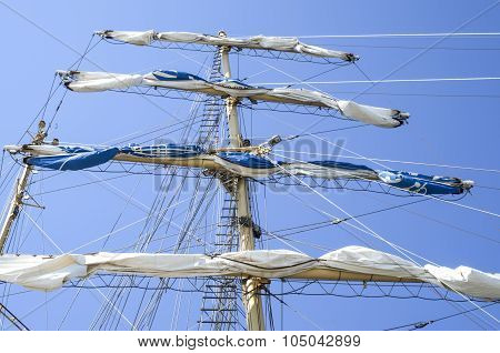 Main Mast With Sails Collected