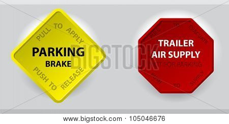 Truck Parking Brake Knob And Trailer Air Supply Knob