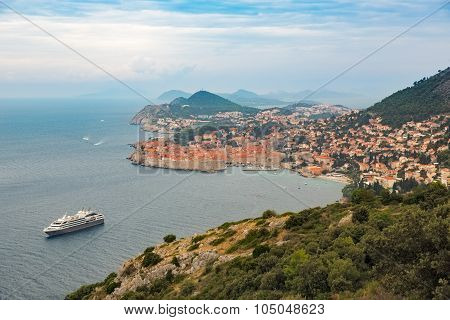 Historic city of Dubrovnik at Adriatic Sea, Croatia
