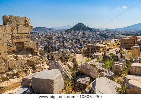 Erechtheum Temple Ruins On The Acropolis  In Athens