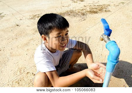 Water Faucet On Dry Land